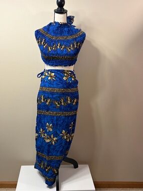 Fire Studio Y2K Butterfly Halter Top & Wrap Skirt Set 1X